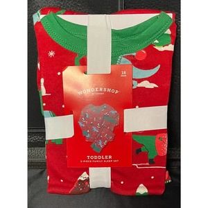 Wondershop Toddler 2 Piece Family Sleep Set - Christmas SIZE 18 mos NEW RED DINO